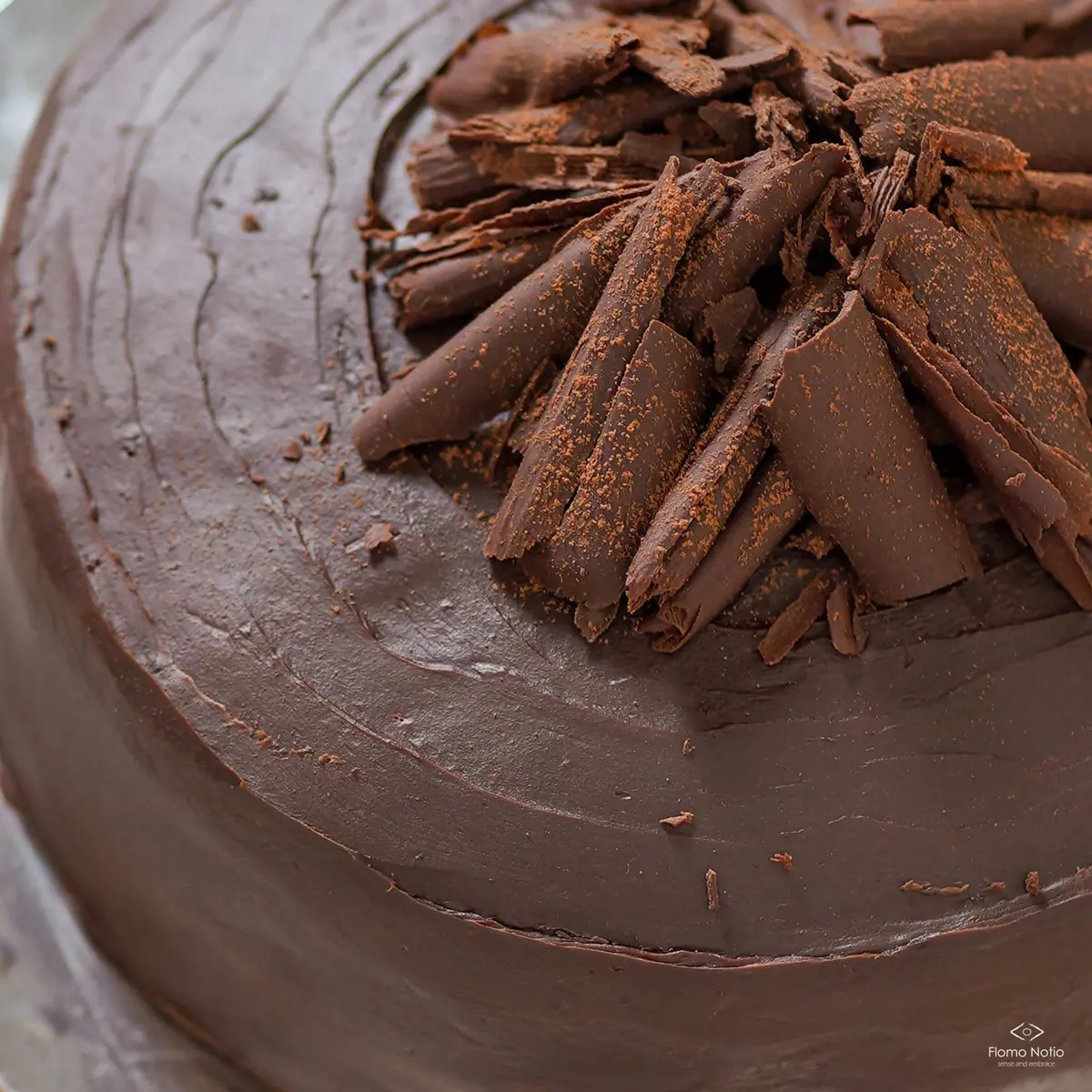 Close-up of a slice of chocolate cake