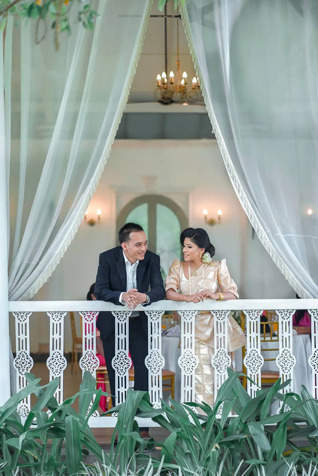 Bride and groom at their registration ceremony in Kandy